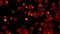 Virus covid devil face mutation flame lava color and red normal virus slow moving