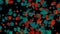 Virus covid mutation flame lava color and blue virus slow moving flare background