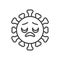 Virus disappointed face line icon