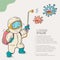 Virus disinfection cartoon illustration, poster or banner design