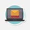 Virus on email, Email spam, Cyber attack concept sticker