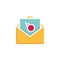 Virus email flat icon