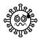 Virus emoticon, covid-19 emoji character infection, face dizzy line cartoon style