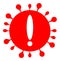 Virus Exclamation Raster Icon Illustration