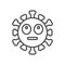 Virus Face with Rolling Eyes line icon