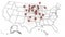 The virus falls covid 2020 white map USA Coronavirus epidemic pandemic
