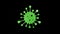 Virus flat icon spinning. Alpha channel.