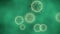 Virus Floating On Green Background Animation