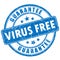 Virus free guarantee rubber stamp