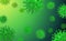 Virus green bacteria cells 3D render background banner image. Flu, influenza, coronavirus model illustration. Covid-19 banner