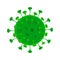 Virus green Corona covid nineteen on a transparent background