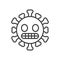 Virus Grimacing Face line icon