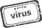 Virus grunge rubber stamp isolated on white background