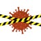 Virus hazard zone with warning tape