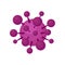 Virus of human immunodeficiency. Purple round-shaped structure. Dangerous microorganism. Flat vector design for book or