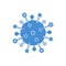 Virus icon. Flat microbe on white background. Corona virus symbol. Germ disease, pathogenic organism. Danger allergy