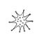 Virus icon. The Molecule viral bacteria infection. Coronavirus. Flu laboratory infection test. Contour doodle outline monochrome