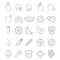 Virus icons thinline. Medical icons for website and infographics. Coronavirus