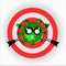 Virus illustration caracter, virus target with arrow
