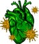 virus infect a human heart vector illustration