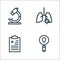 Virus infection and line icons. linear set. quality vector line set such as check, report, lung