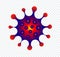 Virus isolated icon. Microbe vector symbol. Computer virus, allergy bacteria, microbiology concept. Disease germ