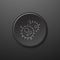 Virus Line Icon. Black Push-Button