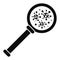 Virus magnify glass inspection icon, simple style