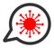 Virus Message Raster Icon Flat Illustration