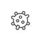 Virus microorganism icon. Microbe or micro bacterium symbol. Virology research, epidemic 2019-ncov prevention