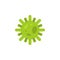 Virus molecule green. bacterium Isolated. Cell disease vector il