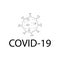 Virus molecule, schematic image. Coronavirus / CoV 2019 /. Black and white silhouette