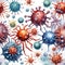 Virus molecules. Illustration on a white background