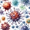 Virus molecules. Illustration on a white background