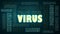 Virus names theme words cloud. Neon flashing