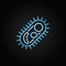 Virus or Pathogen vector blue outline icon on dark background