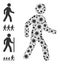 Virus Pedestrian Man Composition Icon and Bonus Icons