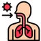 Virus and Pneumonia vector illustration, filled style icon