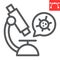 Virus research line icon, HIV and coronavirus, microscope sign vector graphics, editable stroke linear icon, eps 10.