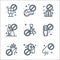 virus restrictions line icons. linear set. quality vector line set such as no touch, no traveling, no touch, tomb, snakes, old man