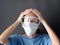 Virus Scared Woman Doctor Shocked Wearing Coronavirus Mask Protection and eyes mask