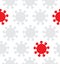 Virus seamless pattern danger concept