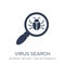 Virus search icon. Trendy flat vector Virus search icon on white