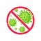 Virus Stop Symbol. Virus protection. Antibacterial and antiviral defence. Vector illustration