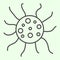 Virus thin line icon. Biology microbe bacterium and germ outline style pictogram on white background. Science and