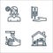 Virus transmission line icons. linear set. quality vector line set such as home, washing hands, hand washing