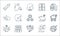 Virus transmission line icons. linear set. quality vector line set such as petri dish, poultry, shake hands, toilet, spread, wound