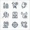 Virus transmission line icons. linear set. quality vector line set such as rat head, target, microscope, blood drop, dead, fever,