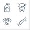 Virus transmission line icons. linear set. quality vector line set such as syringe, tongue out, headache