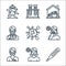 Virus transmission line icons. linear set. quality vector line set such as thermometer, cough, male nurse, cough, virus, doctor,